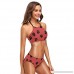 DEYYA Womens Paw Print High Neck Halter Bikini Set Swimsuit Beach Swimwear Bathing Suit B07F1N5P8P